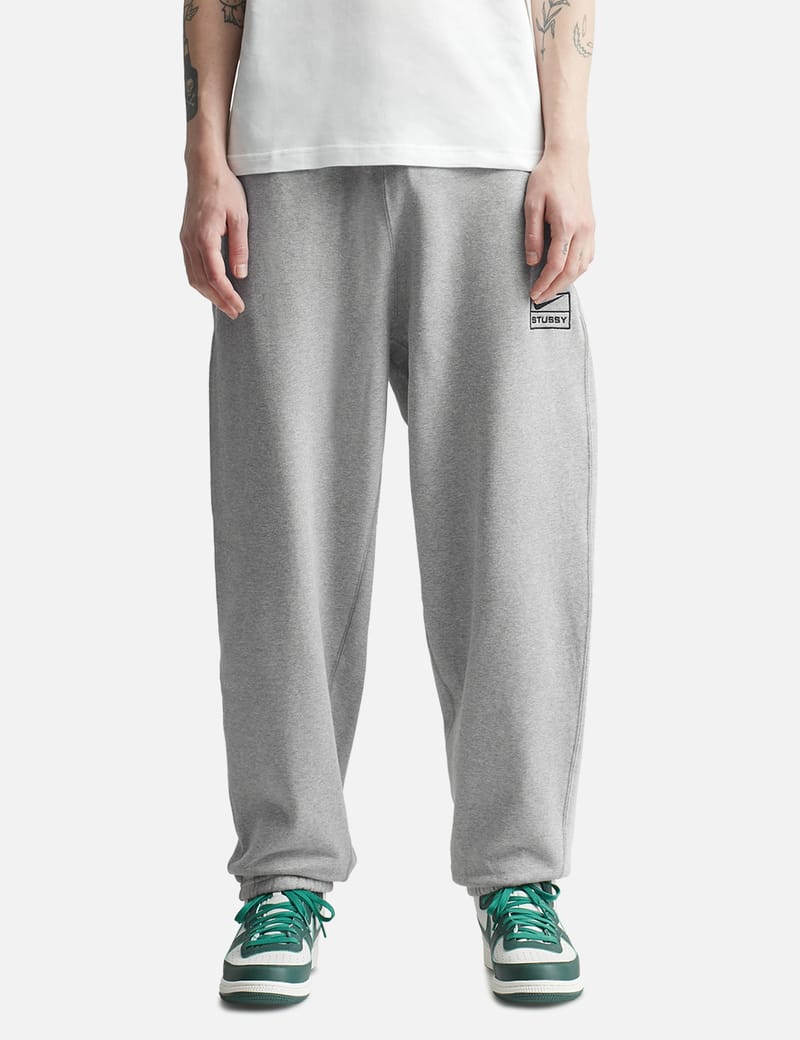 nike x stussy nrg br fleece pant gray
