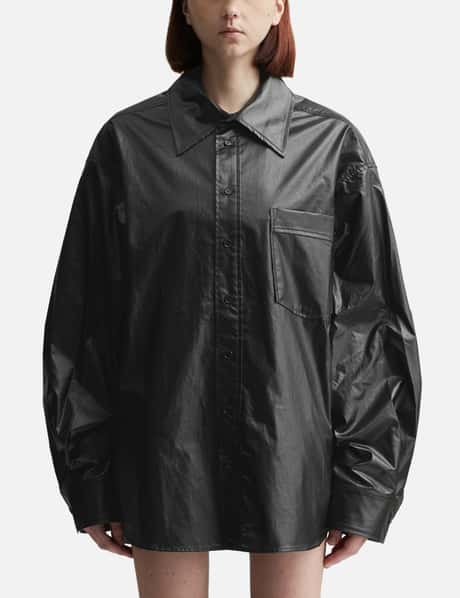 Lesugiatelier Faux Leather Oversized Shirt