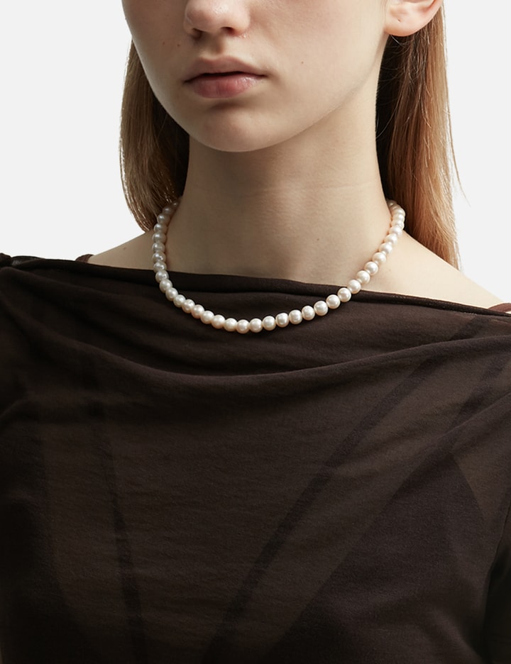 Shop Hatton Labs Classic White Freshwater Pearl Chain In Silver