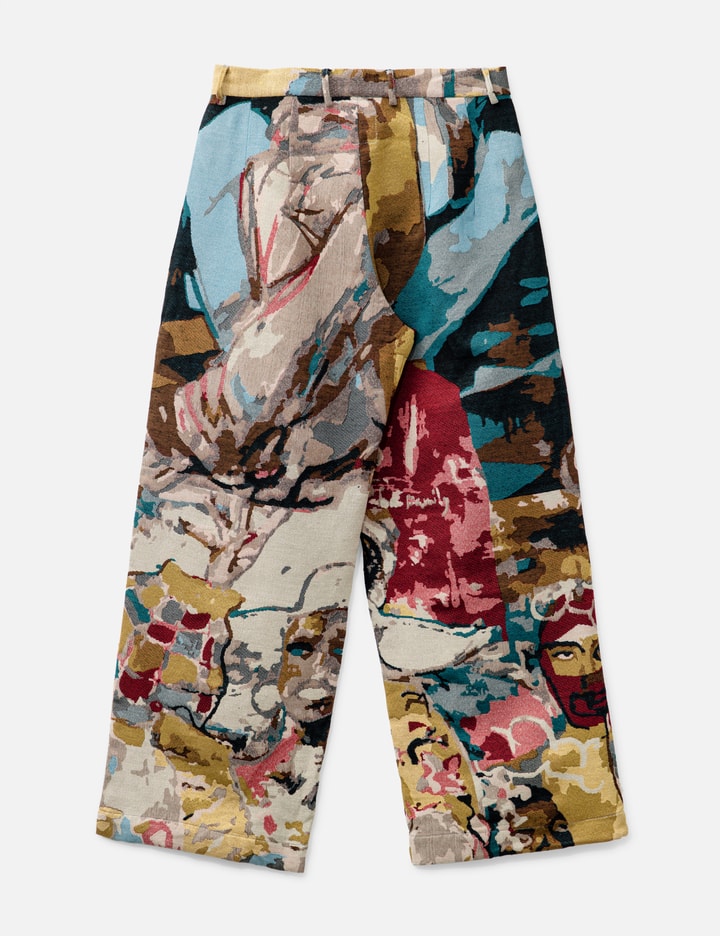Shop Kidsuper Jacquard Paintings Double Pleated Trousers