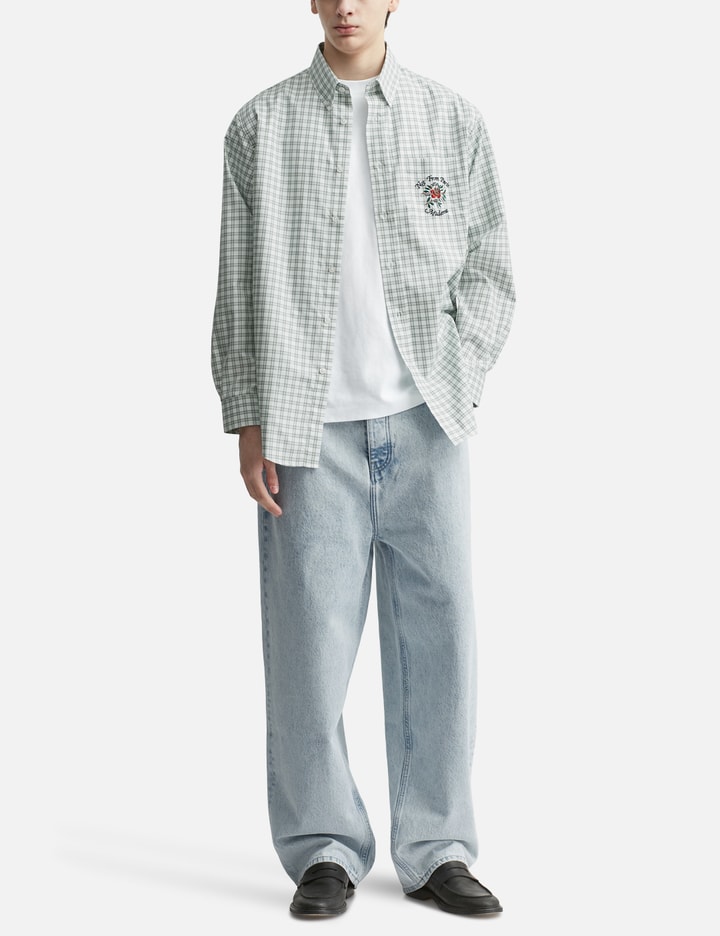 Chemise Carreaux Slogan Rose Placeholder Image