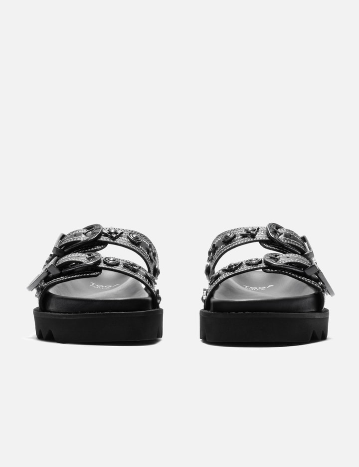 Toga Black Buckle Sandals In Black