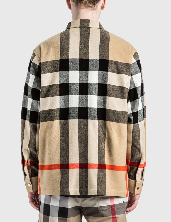 Exaggerated Check Wool Cotton Overshirt Placeholder Image