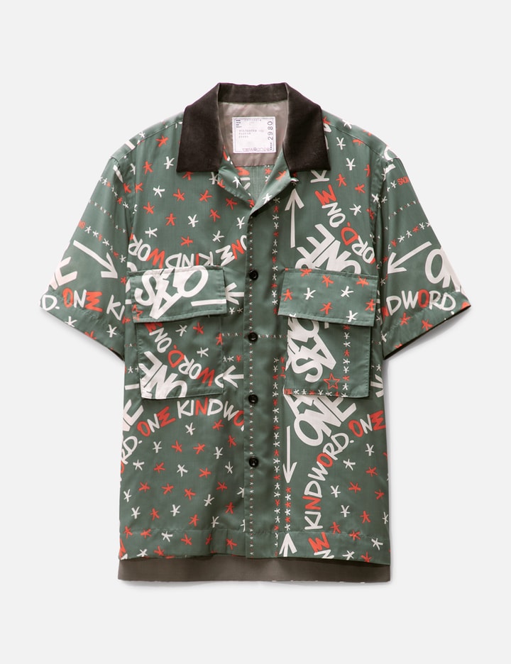 Sage Bandana Printed Cuban Collar Shirt