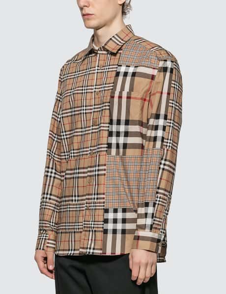 Burberry Classic Fit Patchwork Check Cotton Shirt HBX