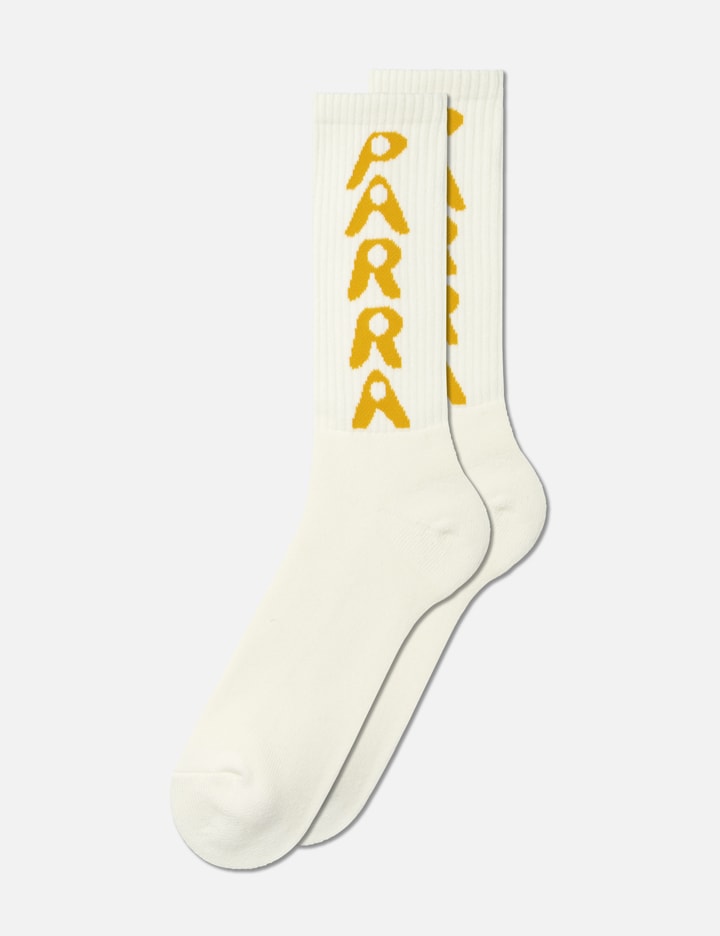 By Parra Hole Logo Crew Socks In White