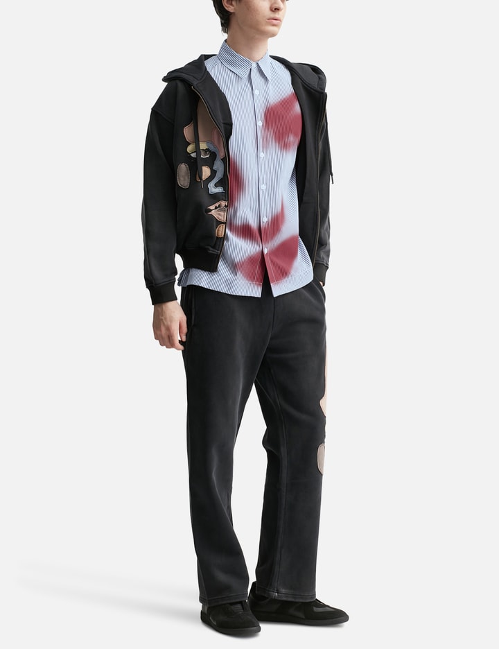 Blurry Face Airbrush Striped Button Up Placeholder Image
