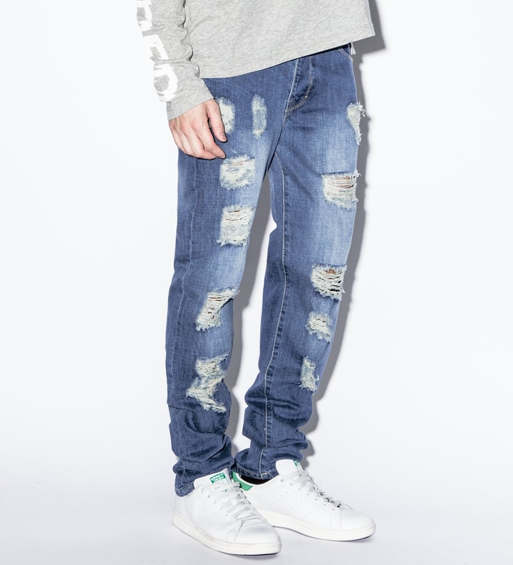 Indigo Distressed Essential Denim Jeans Placeholder Image