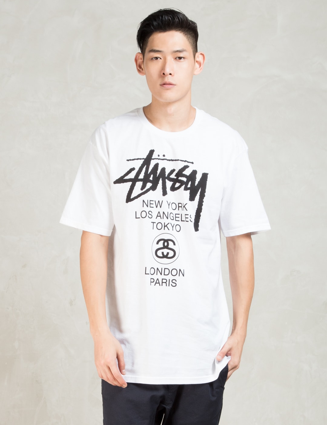 Stussy New York London Los Angeles Tokyo Paris Bronx T-Shirt Mens Small S