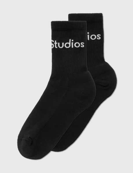 Acne Studios Ribbed Logo Socks