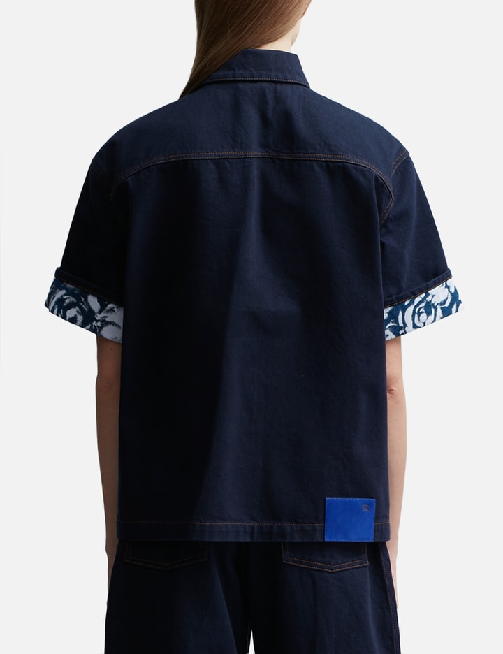 Shop Burberry Heavyweight Denim Shirt In Blue