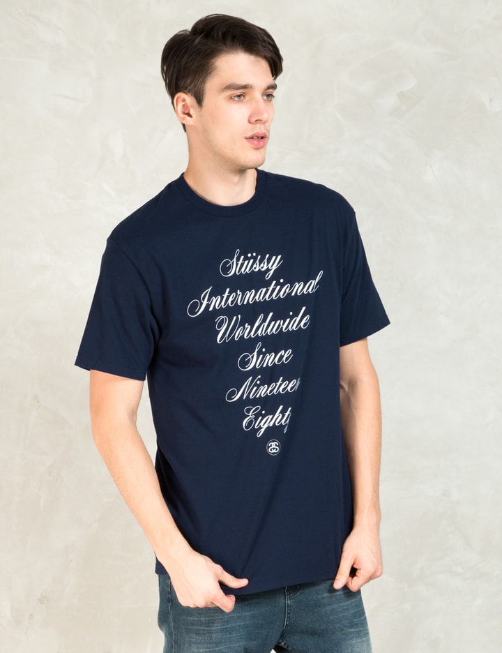 Navy International Script T-Shirt Placeholder Image