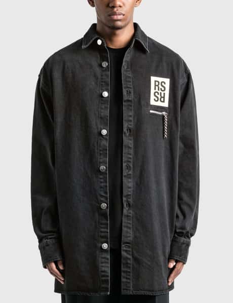 Raf Simons - Zipped Pocket Big Fit Denim Shirt | HBX