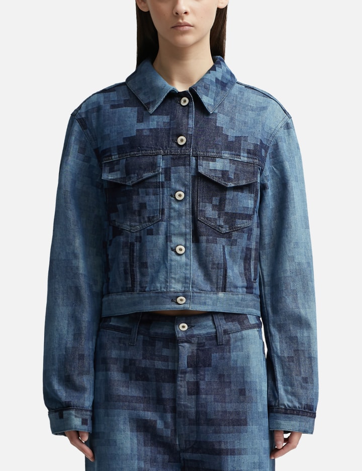 Shop Loewe Pixelated Jacket In Denim In Blue