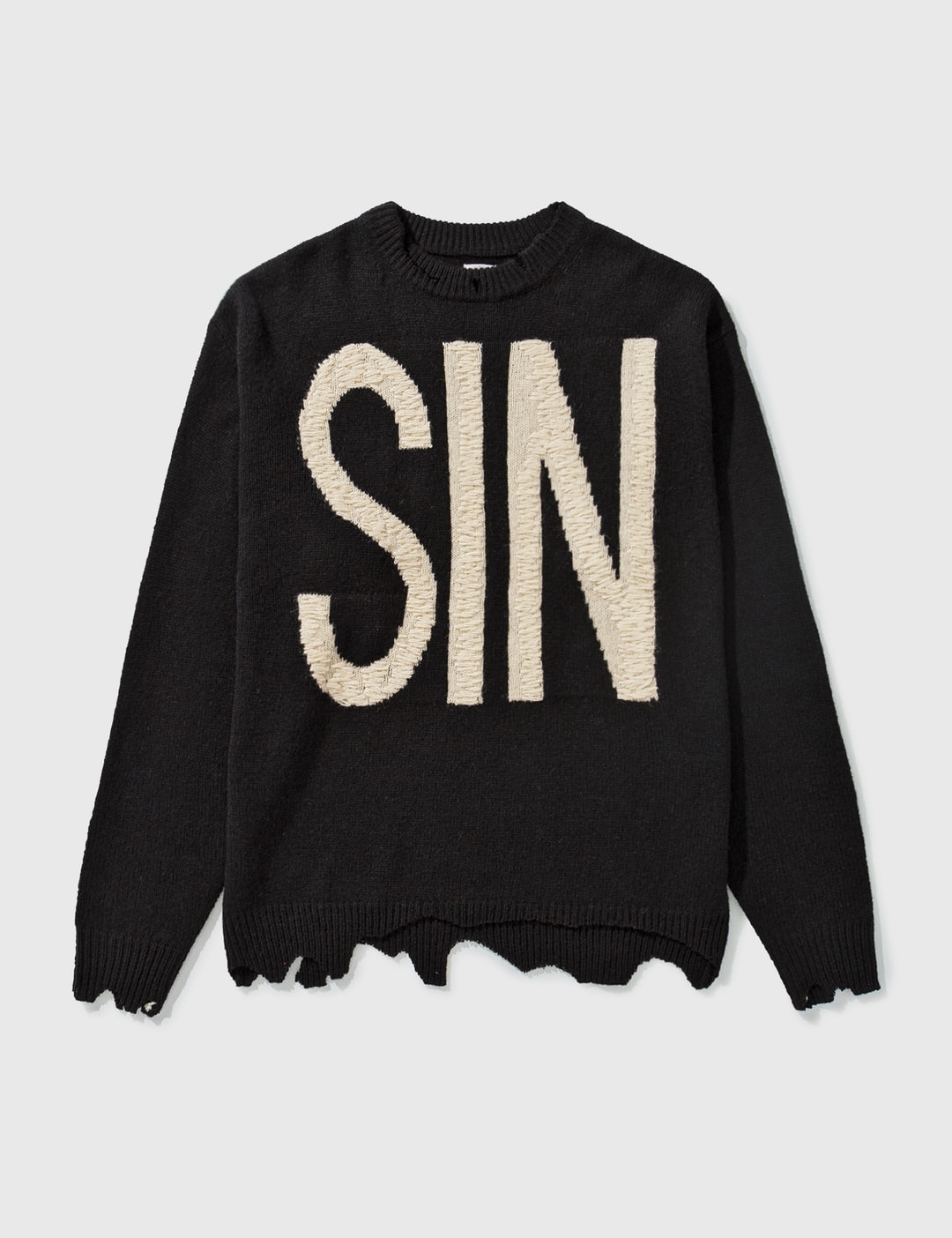 Saint Michael 'CLF' Relaxed Fit Wool Sweater | RADPRESENT M / Black / Knit