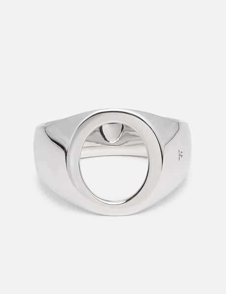 Louis Vuitton LV Onyx Signet Ring, Silver, L