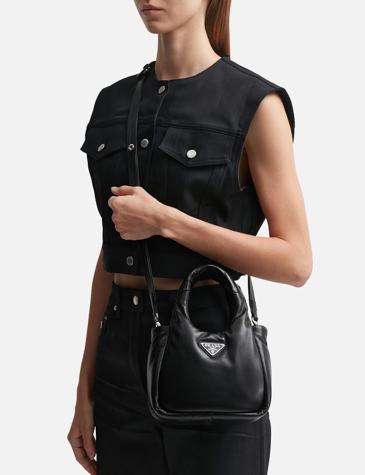 Shop Prada Small Padded  Soft Nappa-leather Bag In Black