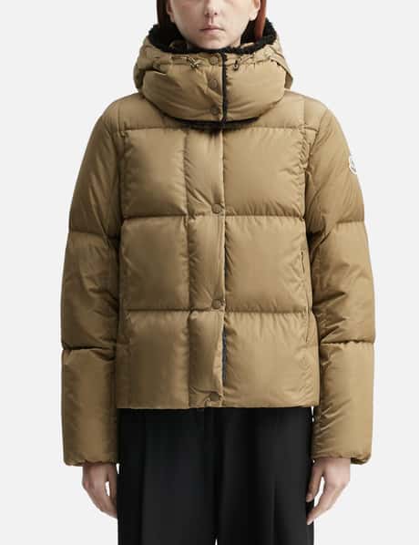 Moncler Castelnou Square-Quilted Hooded Short Down Jacket