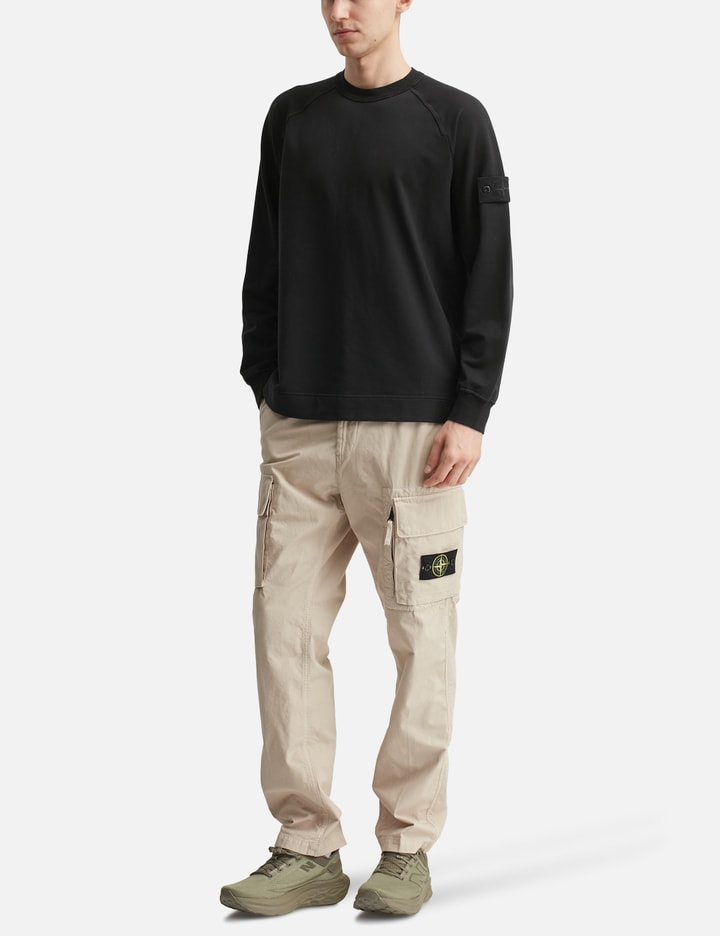 Stone Island Cotton Stretch Fleece S.I. Ghost Crewneck Sweatshirt