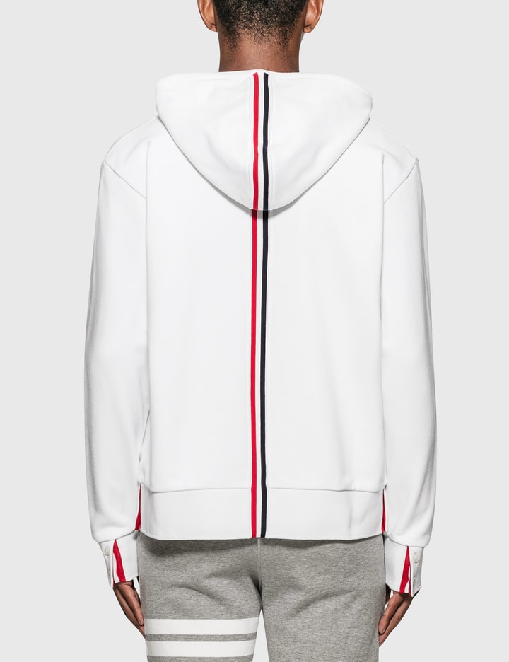 Thom Browne Tricolor Stripe Band Zip Hoodie