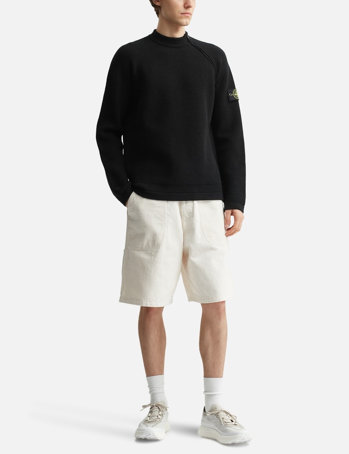 Stretch RWSA Wool Mock Neck Jumper With Diagonal Zip Placeholder Image