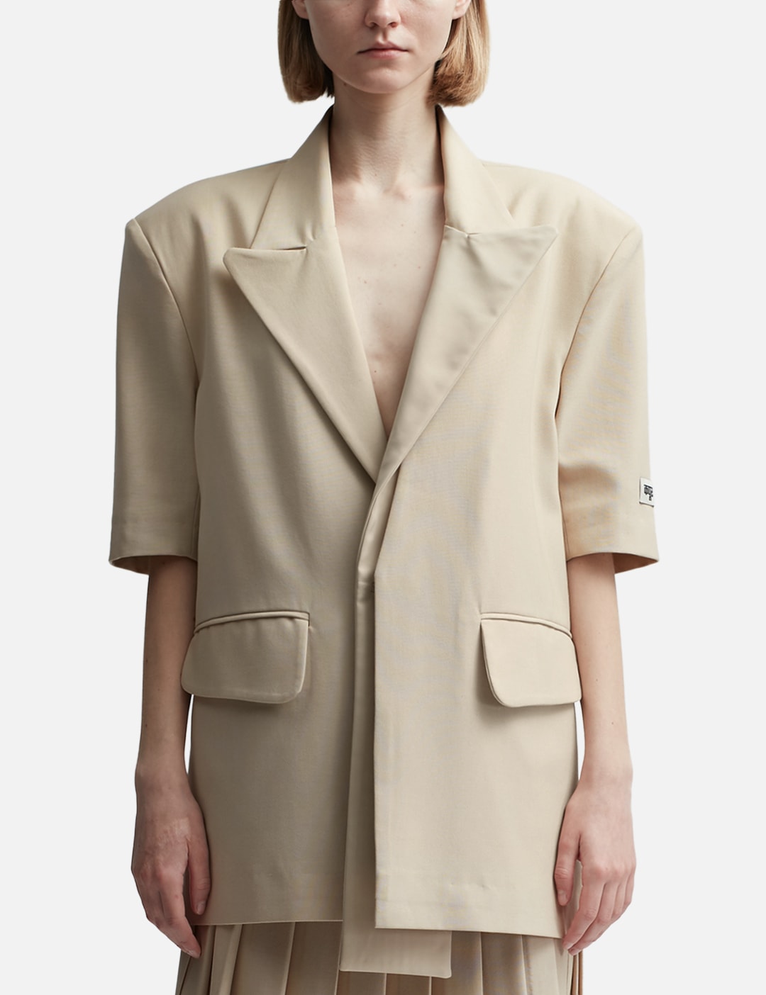 Short Sleeves Mix Media Blazer view 16
