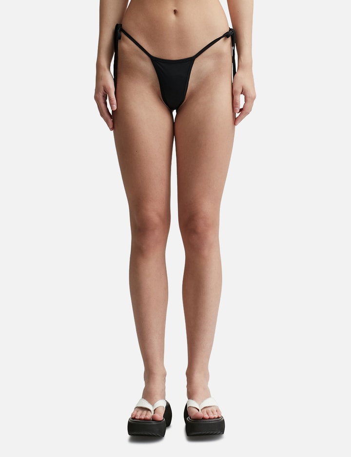 Black Strappy Bottom Women's Thong Underwear Micro Bathing Suit