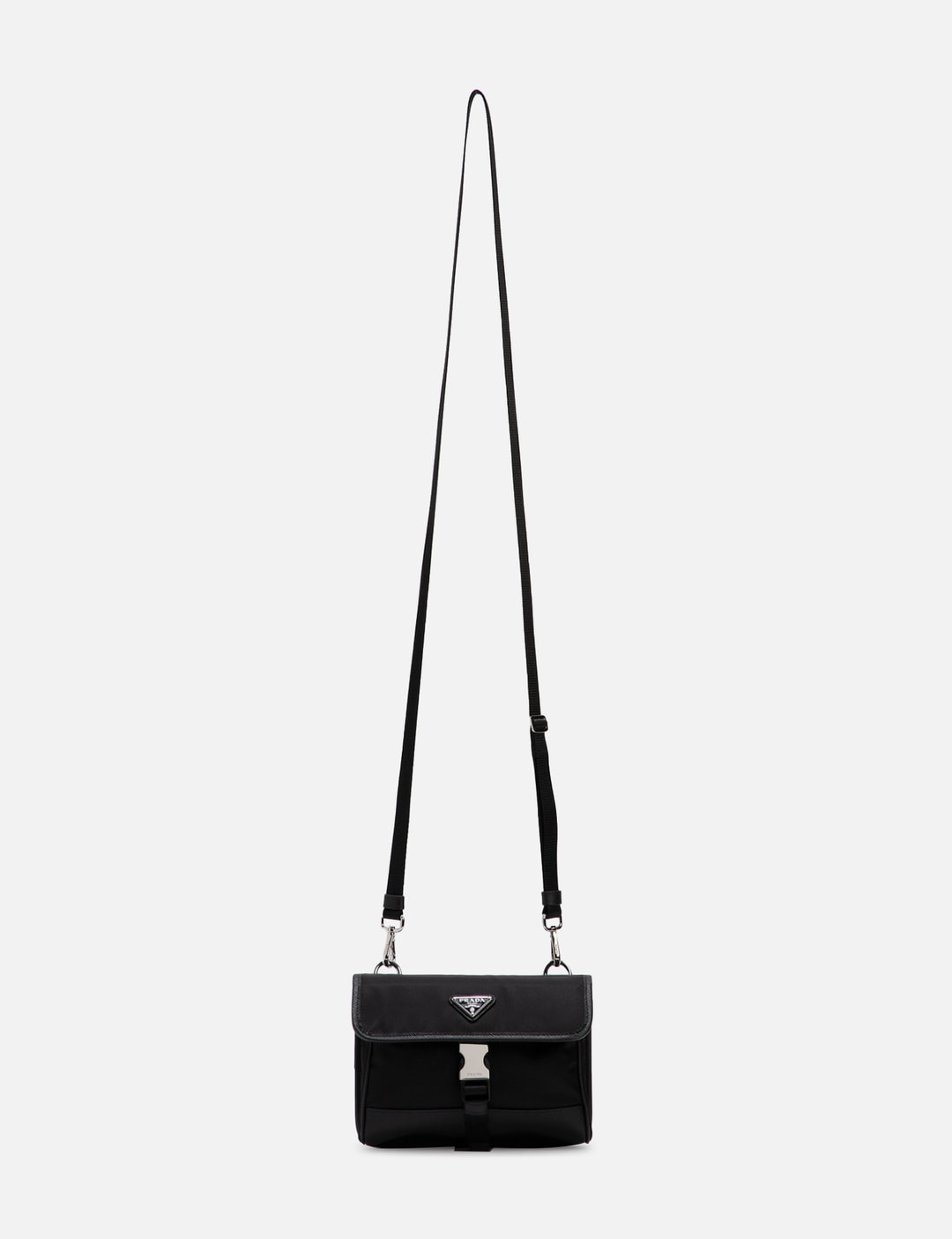 Prada Black Saffiano Metal Leather Logo Crossbody Phone Bag Prada