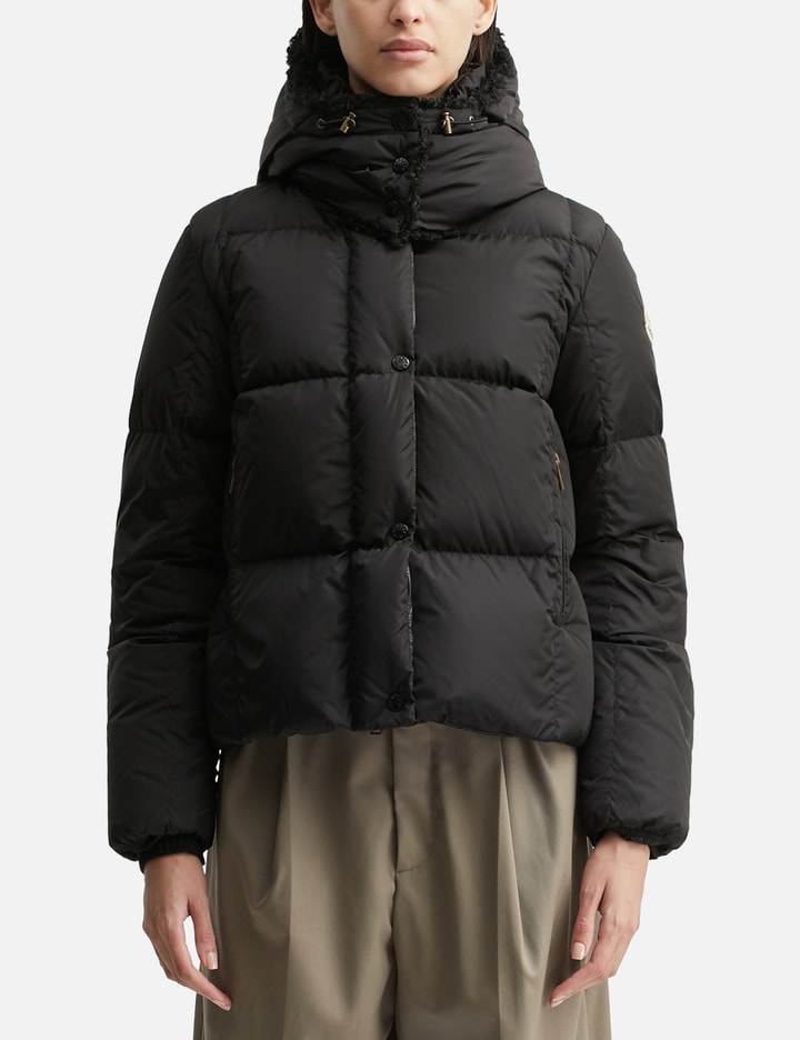Moncler Castelnou Square-quilted Hooded Short Down Jacket
