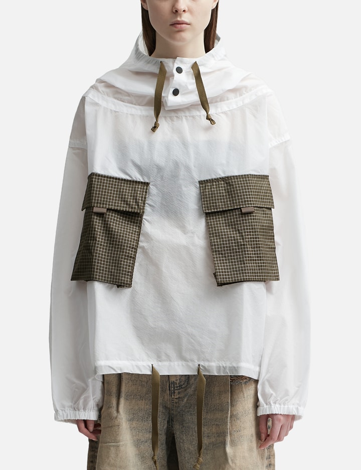 Brain Dead Translucent Military Smock In White