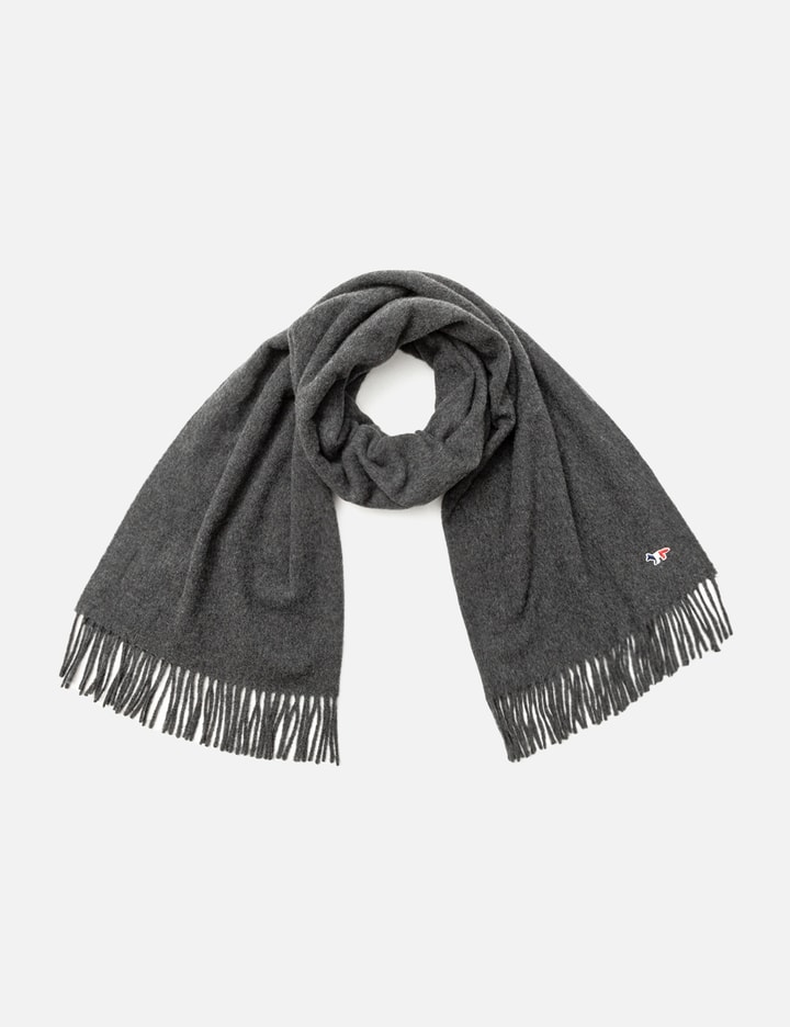 Dior Logo Patch Fringed Edge Scarf in Gray for Men