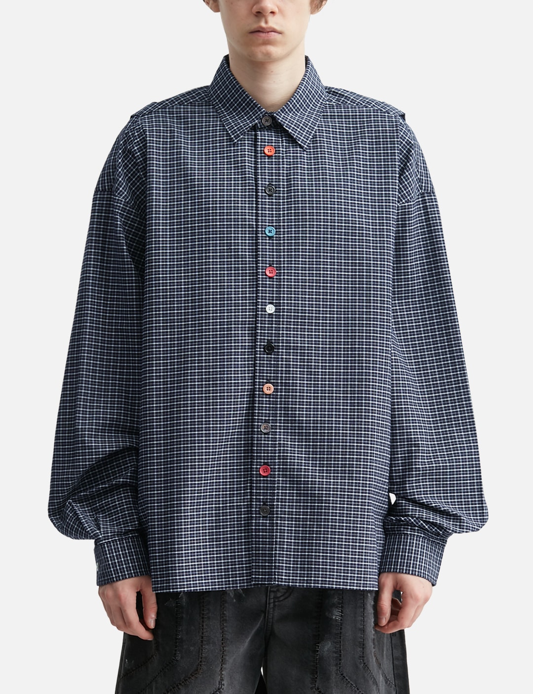 Blue Detachable Shirt With Special Buttons view 11