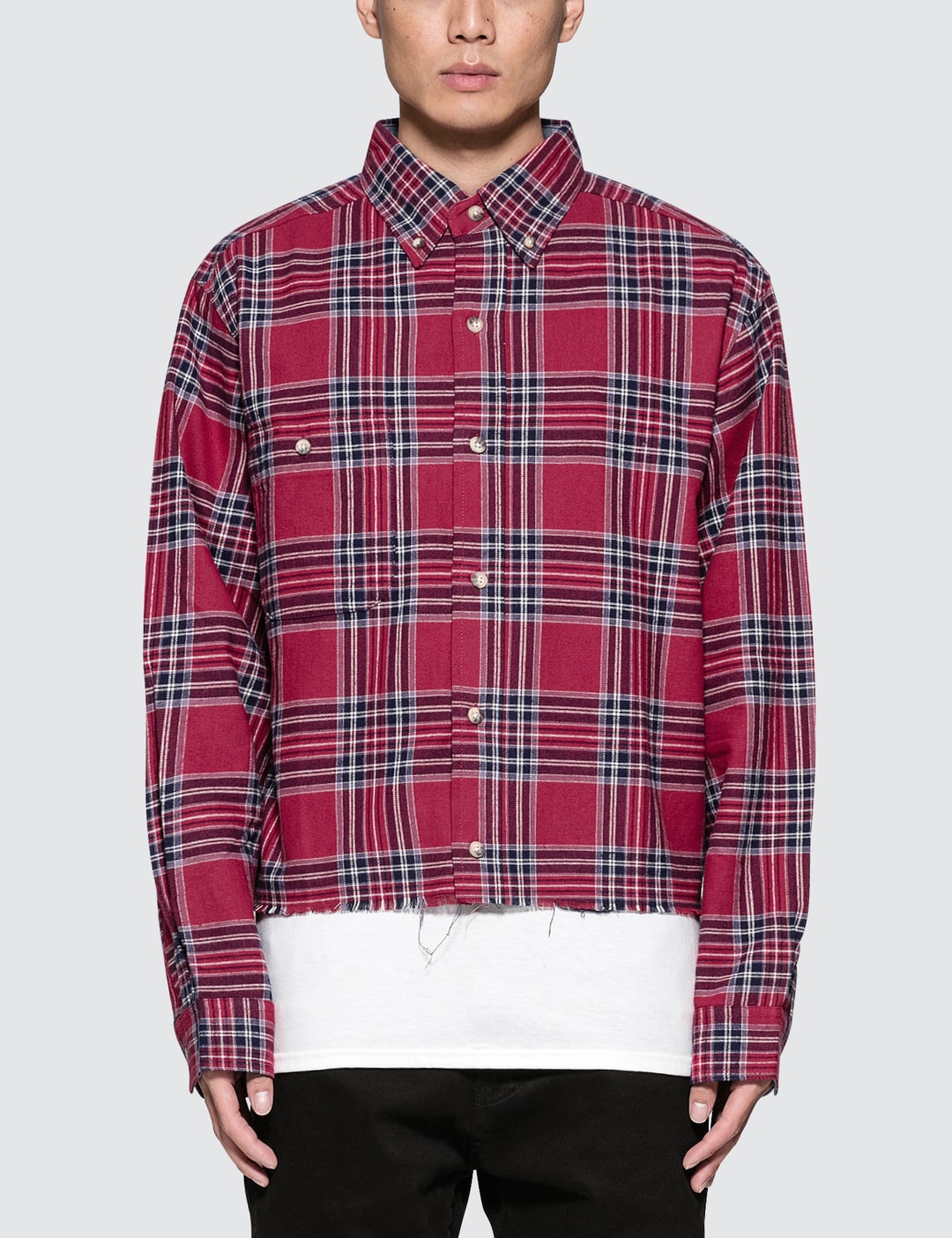Matte Perle - Fake Cropped Flannel Shirt | HBX Matte Perle - Fake Cropped Flannel Shirt | HBX