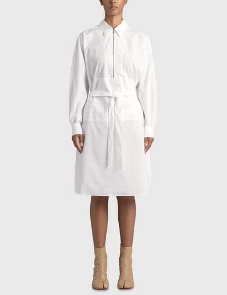 mm6 maison margiela shirt dress $775 MM6 Maison Margiela Women's White Wool Blend Shirt Dress Size IT40/US4