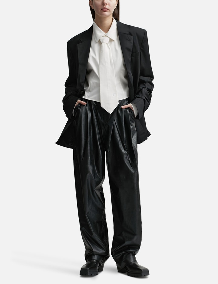 Shop Lesugiatelier Cropped Shirt And Tie In White