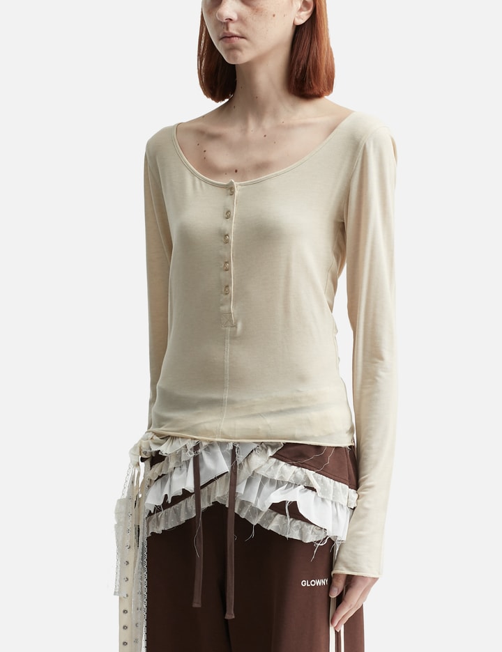 Fade Button White Glowny - FADE BUTTON LONG SLEEVE | HBX