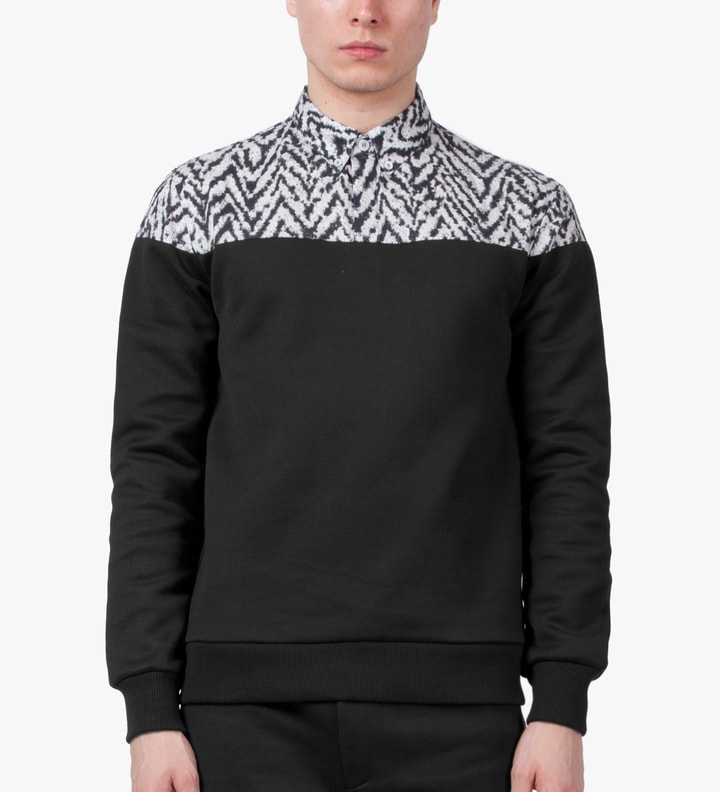 Noir Hybrid Chemise Imprime Chevron Sweatshirt Placeholder Image