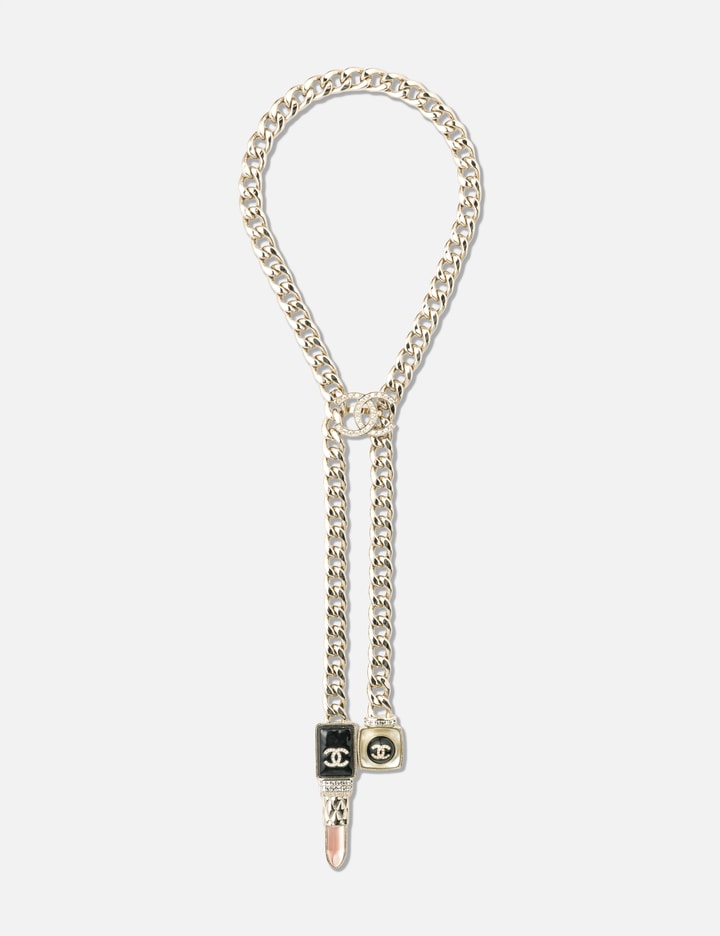 Chanel Lipstick Long Necklace With CC Logo