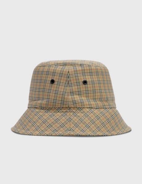 Burberry Beige Plaid Bucket Hat-Medium Quilted Horseshoe Bucket Hat in Sand beige - Men | Burberry  main image 3