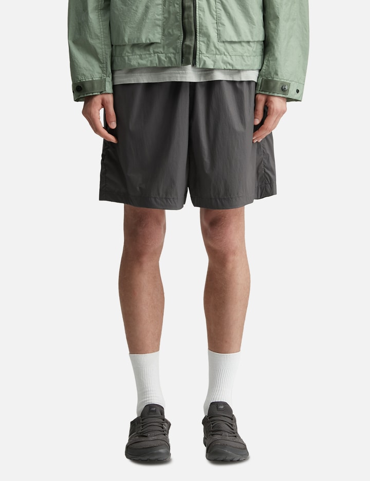 Stone Island Light Stretch Nylon S.I. Stellina Loose Wide Leg Fit Bermuda Shorts