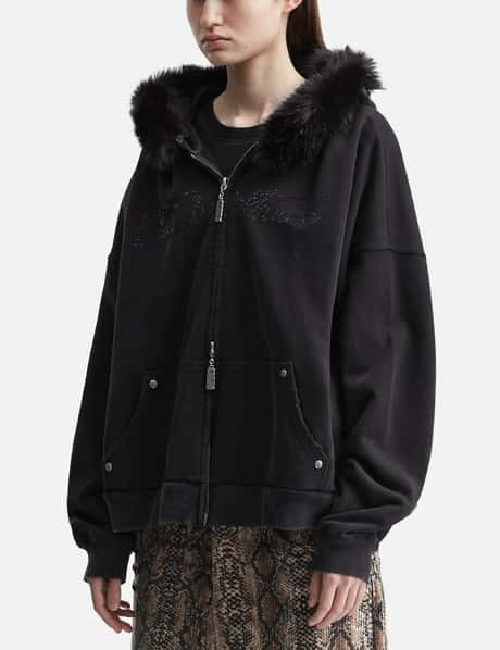 Nyra Zip-Up Jacket With Detachable Fur Hood view 9