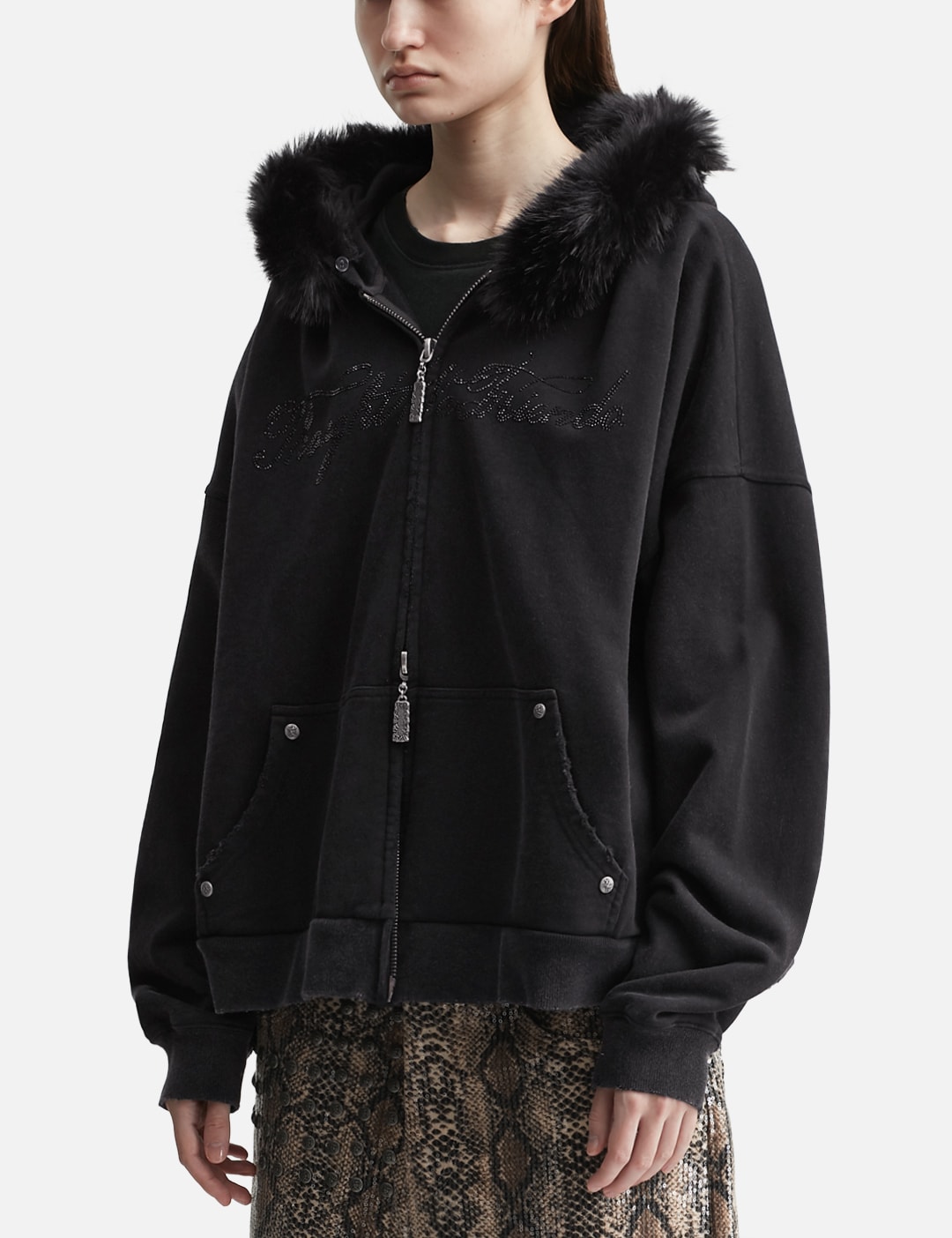 Nyra Zip-Up Jacket With Detachable Fur Hood view 20