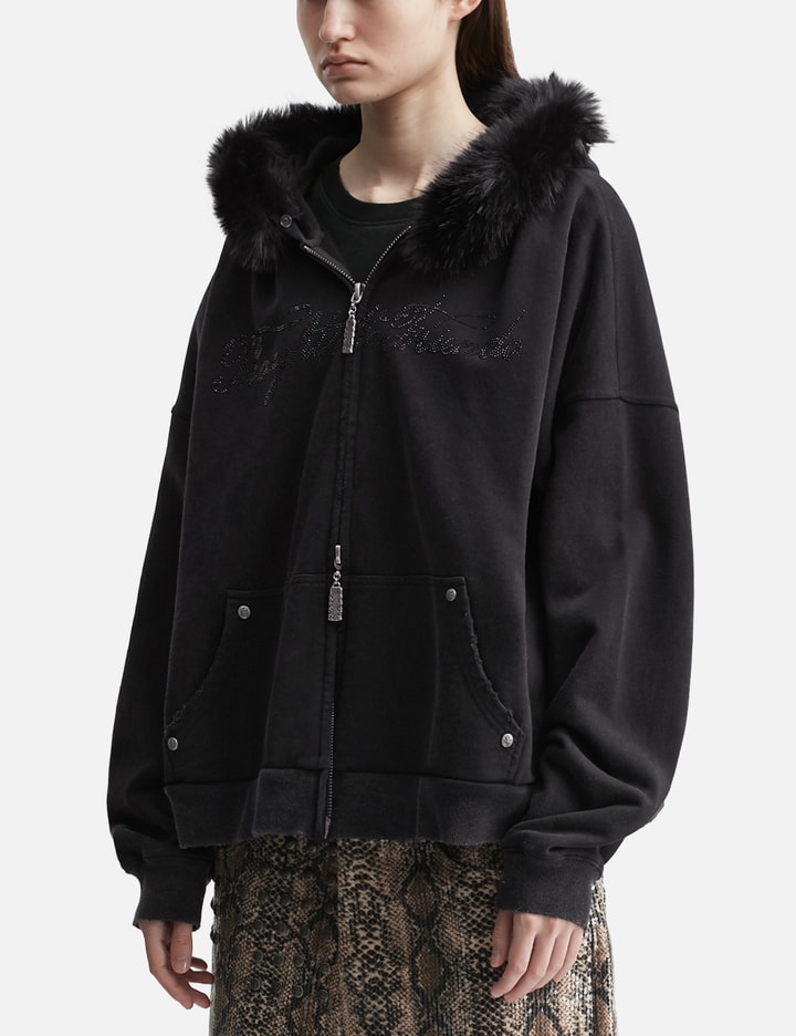 Nyra Zip-Up Jacket With Detachable Fur Hood