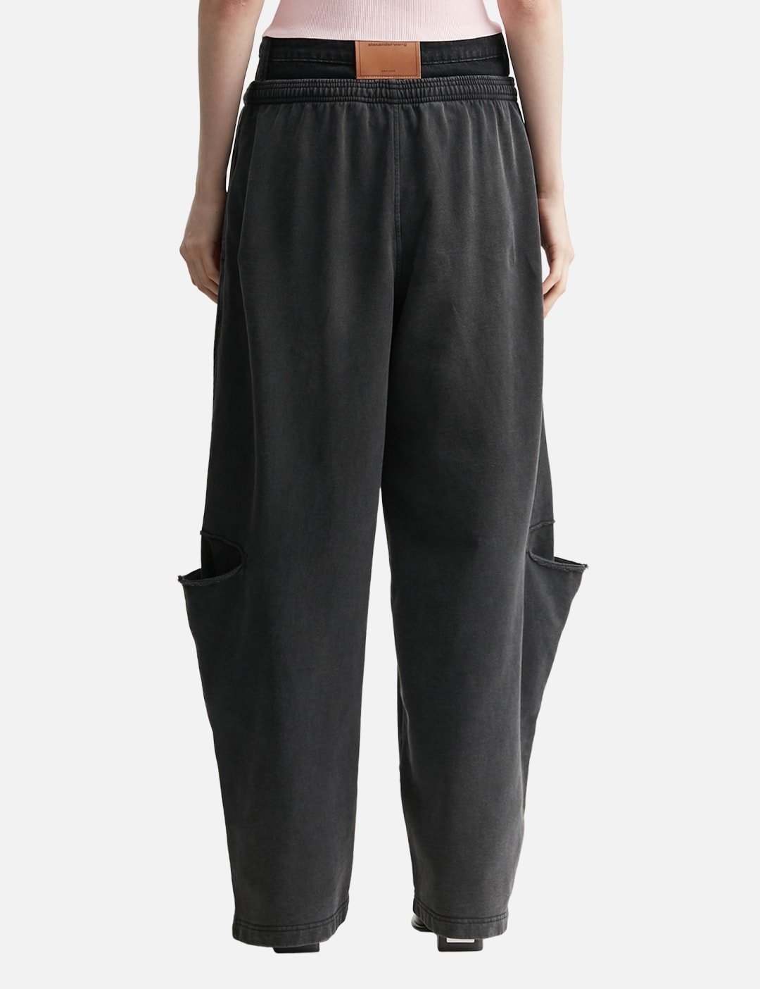 Pre-Styled Slashed Sweatpant With Denim Waistband view 13