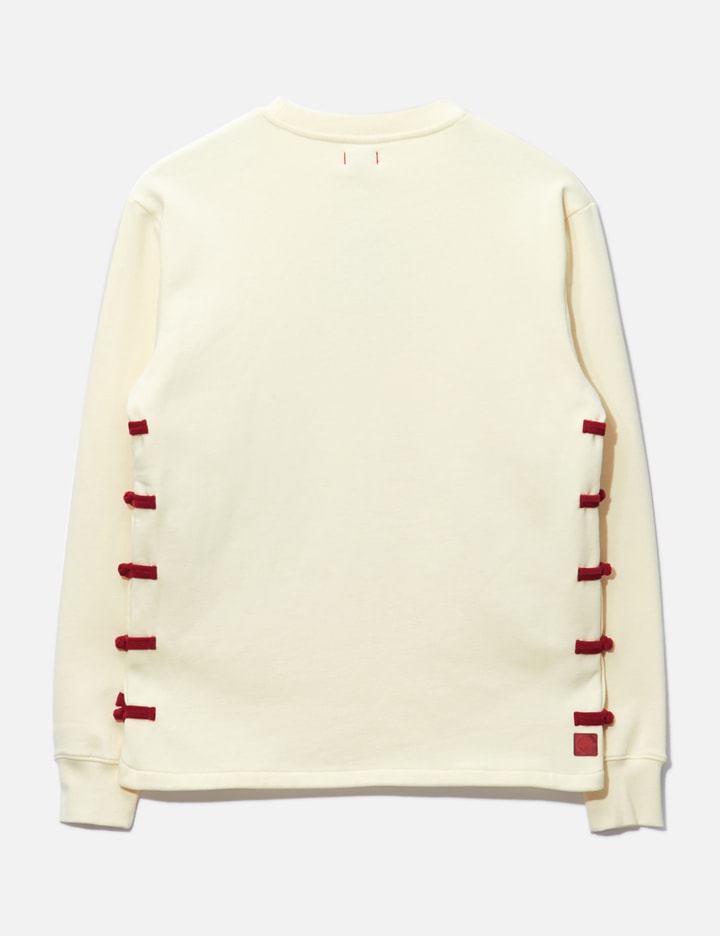 Shop Clot Button Knot Trimming Sweater In Beige