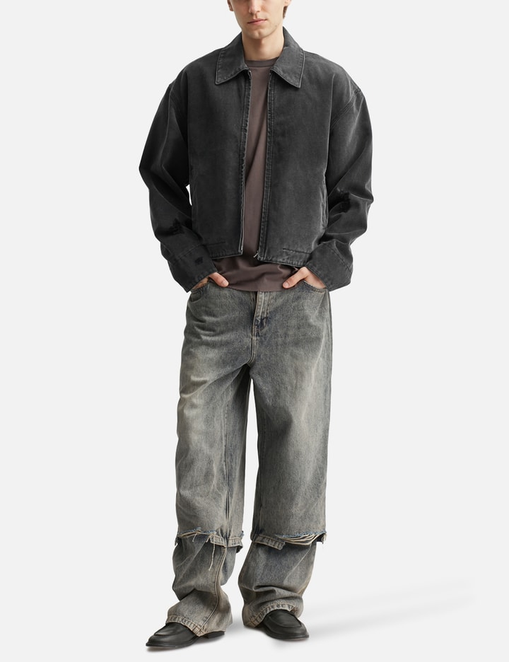 Faded Black Damaged Canvas Crew Jacket Placeholder Image