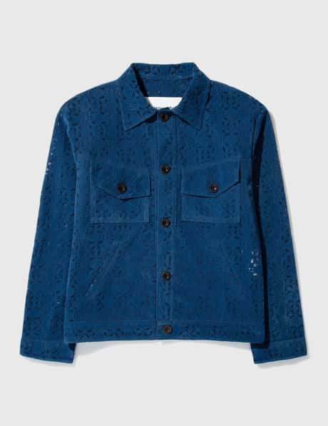 Louis Vuitton Suede Denim Jacket Night Blue. Size 50