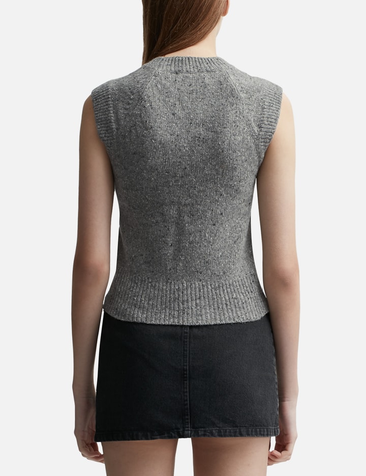 Shop Ami Alexandre Mattiussi Ami Embroidery Sleeveless Sweater In Grey