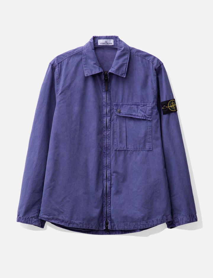 Shop Stone Island ‘old' Treatment Overshirt In Purple