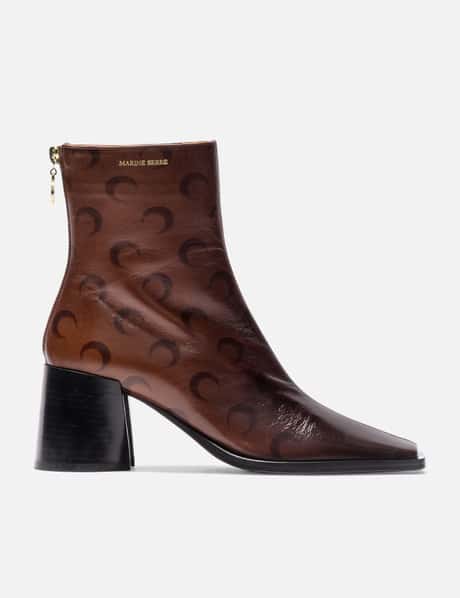 Marine Serre AIRBRUSHED CRAFTED LEATHER ANKLE BOOTS
